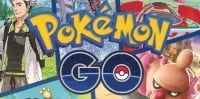 Pokemon GO logo with Pikachu and other Pokemon characters from the game