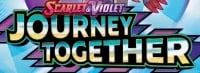 Scarlet Violet Journey Together logo with blue background and yellow text