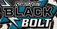 Scarlet Violet Black Bolt Pokemon card game logo with blue and black colors
