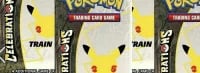 Multiple Pokemon Pikachu trading card packs arranged in rows showing yellow character artwork and branding